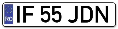 Placuta inmatriculare numar auto  IF-55-JDN, IF 55 JDN, IF55JDN