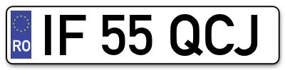 Placuta inmatriculare numar auto  IF-55-QCJ, IF 55 QCJ, IF55QCJ