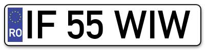 Placuta inmatriculare numar auto  IF-55-WIW, IF 55 WIW, IF55WIW