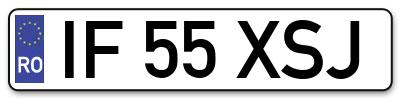 Placuta inmatriculare numar auto  IF-55-XSJ, IF 55 XSJ, IF55XSJ
