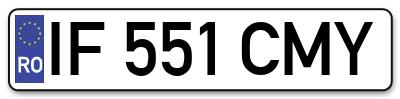 Placuta inmatriculare numar auto  IF-551-CMY, IF 551 CMY, IF551CMY