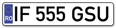 Placuta inmatriculare numar auto  IF-555-GSU, IF 555 GSU, IF555GSU