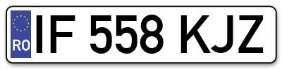 Placuta inmatriculare numar auto  IF-558-KJZ, IF 558 KJZ, IF558KJZ