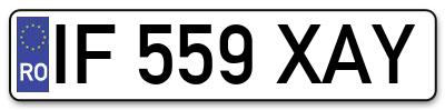 Placuta inmatriculare numar auto  IF-559-XAY, IF 559 XAY, IF559XAY