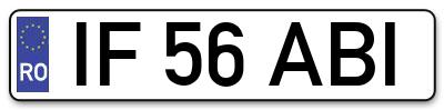Placuta inmatriculare numar auto  IF-56-ABI, IF 56 ABI, IF56ABI