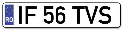 Placuta inmatriculare numar auto  IF-56-TVS, IF 56 TVS, IF56TVS