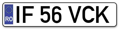 Placuta inmatriculare numar auto  IF-56-VCK, IF 56 VCK, IF56VCK