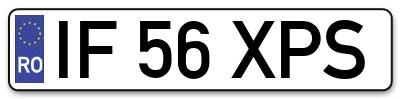 Placuta inmatriculare numar auto  IF-56-XPS, IF 56 XPS, IF56XPS