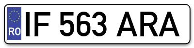 Placuta inmatriculare numar auto  IF-563-ARA, IF 563 ARA, IF563ARA
