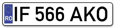 Placuta inmatriculare numar auto  IF-566-AKO, IF 566 AKO, IF566AKO