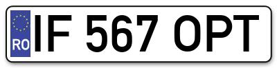 Placuta inmatriculare numar auto  IF-567-OPT, IF 567 OPT, IF567OPT