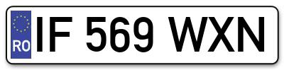 Placuta inmatriculare numar auto  IF-569-WXN, IF 569 WXN, IF569WXN