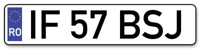 Placuta inmatriculare numar auto  IF-57-BSJ, IF 57 BSJ, IF57BSJ