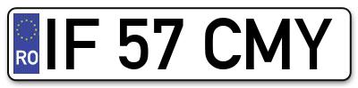 Placuta inmatriculare numar auto  IF-57-CMY, IF 57 CMY, IF57CMY