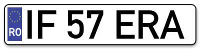 Placuta inmatriculare numar auto  IF-57-ERA, IF 57 ERA, IF57ERA