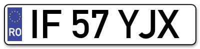 Placuta inmatriculare numar auto  IF-57-YJX, IF 57 YJX, IF57YJX