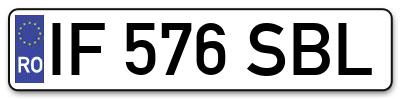 Placuta inmatriculare numar auto  IF-576-SBL, IF 576 SBL, IF576SBL