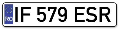 Placuta inmatriculare numar auto  IF-579-ESR, IF 579 ESR, IF579ESR