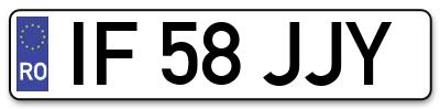 Placuta inmatriculare numar auto  IF-58-JJY, IF 58 JJY, IF58JJY