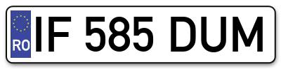 Placuta inmatriculare numar auto  IF-585-DUM, IF 585 DUM, IF585DUM
