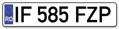 Placuta inmatriculare numar auto  IF-585-FZP, IF 585 FZP, IF585FZP