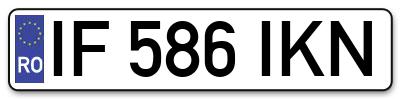 Placuta inmatriculare numar auto  IF-586-IKN, IF 586 IKN, IF586IKN
