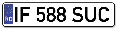 Placuta inmatriculare numar auto  IF-588-SUC, IF 588 SUC, IF588SUC