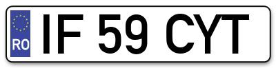 Placuta inmatriculare numar auto  IF-59-CYT, IF 59 CYT, IF59CYT