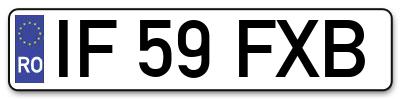 Placuta inmatriculare numar auto  IF-59-FXB, IF 59 FXB, IF59FXB