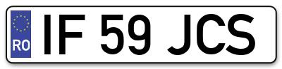 Placuta inmatriculare numar auto  IF-59-JCS, IF 59 JCS, IF59JCS
