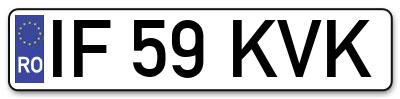 Placuta inmatriculare numar auto  IF-59-KVK, IF 59 KVK, IF59KVK