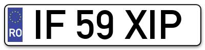 Placuta inmatriculare numar auto  IF-59-XIP, IF 59 XIP, IF59XIP