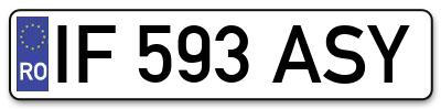 Placuta inmatriculare numar auto  IF-593-ASY, IF 593 ASY, IF593ASY