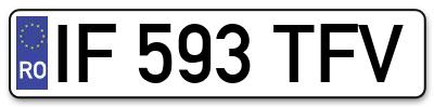 Placuta inmatriculare numar auto  IF-593-TFV, IF 593 TFV, IF593TFV
