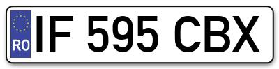 Placuta inmatriculare numar auto  IF-595-CBX, IF 595 CBX, IF595CBX