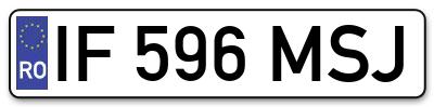 Placuta inmatriculare numar auto  IF-596-MSJ, IF 596 MSJ, IF596MSJ