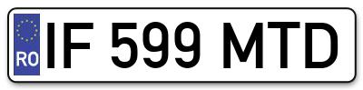 Placuta inmatriculare numar auto  IF-599-MTD, IF 599 MTD, IF599MTD