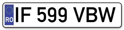 Placuta inmatriculare numar auto  IF-599-VBW, IF 599 VBW, IF599VBW