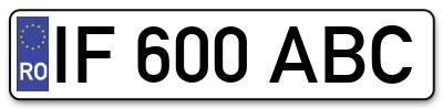 Placuta inmatriculare numar auto  IF-600-ABC, IF 600 ABC, IF600ABC