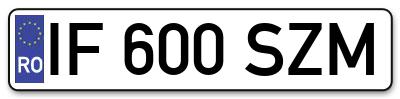 Placuta inmatriculare numar auto  IF-600-SZM, IF 600 SZM, IF600SZM