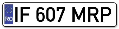 Placuta inmatriculare numar auto  IF-607-MRP, IF 607 MRP, IF607MRP