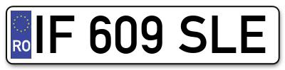 Placuta inmatriculare numar auto  IF-609-SLE, IF 609 SLE, IF609SLE