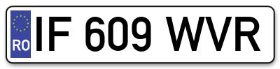 Placuta inmatriculare numar auto  IF-609-WVR, IF 609 WVR, IF609WVR