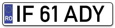 Placuta inmatriculare numar auto  IF-61-ADY, IF 61 ADY, IF61ADY
