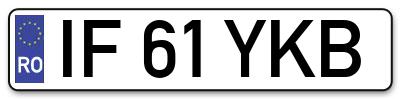Placuta inmatriculare numar auto  IF-61-YKB, IF 61 YKB, IF61YKB