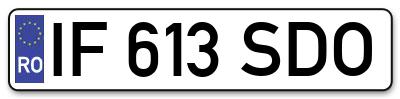 Placuta inmatriculare numar auto  IF-613-SDO, IF 613 SDO, IF613SDO