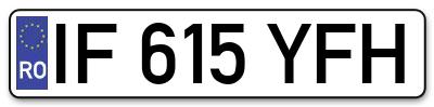 Placuta inmatriculare numar auto  IF-615-YFH, IF 615 YFH, IF615YFH