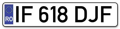 Placuta inmatriculare numar auto  IF-618-DJF, IF 618 DJF, IF618DJF