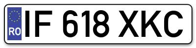 Placuta inmatriculare numar auto  IF-618-XKC, IF 618 XKC, IF618XKC