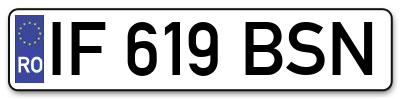 Placuta inmatriculare numar auto  IF-619-BSN, IF 619 BSN, IF619BSN